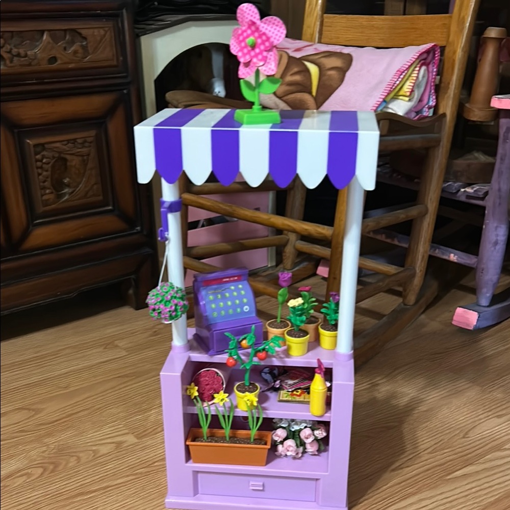 Purple and Pink Market Cart Playset with Accessories